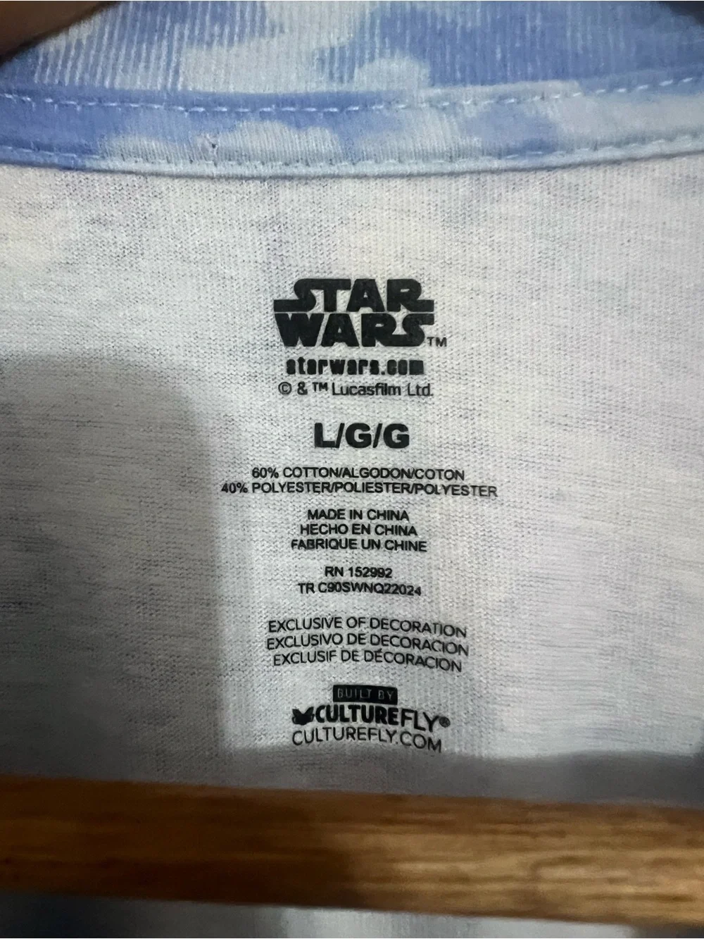 Like New Star Wars Captain Rex Light Blue Tie-Dye Graphic Tee